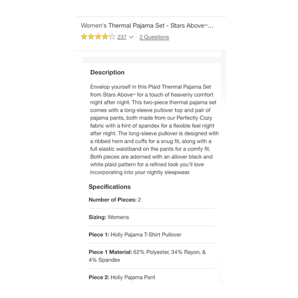 NWT Women's Thermal 2 piece Holly Berry Thermal Pajamas Size XL - Picture 13 of 16